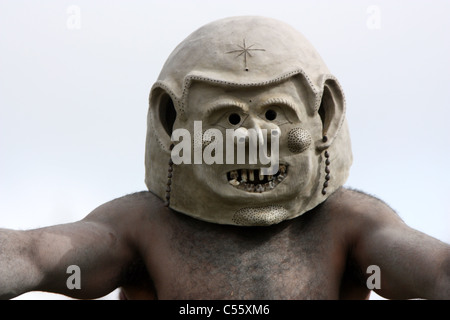 An Asaro Mudman from the Eastern Highlands of Papua New Guinea Stock Photo