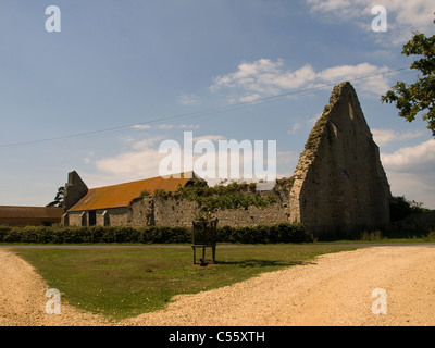 Remains of a tithe barn at St Leonard's New Forest Hampshire England UK reputed to have been one of the largest in the country Stock Photo