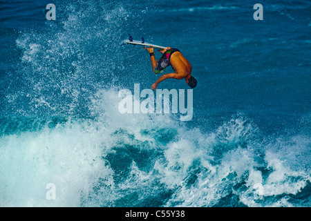 Man surfing in the ocean, Hookipa Beach, Maui, Hawaii, USA Stock Photo