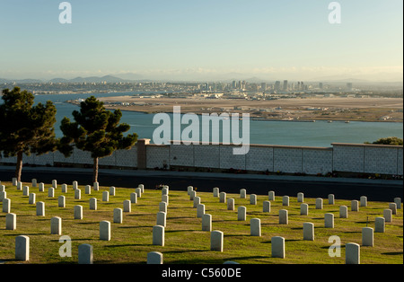 USA, California, San Diego, Point Loma, Fort Rosecrans National Cemetery Stock Photo