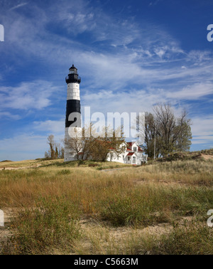 The Big Sable Point Lighthouse On A beautiful Summers Day, Michigan's Lower Peninsula, USA Stock Photo