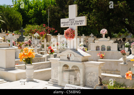 Greek Orthodox graveyard Stock Photo