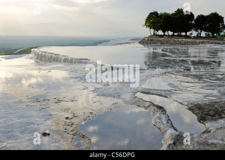 Travertine terraces at Hierapolis-Pamukkale, Turkey Stock Photo