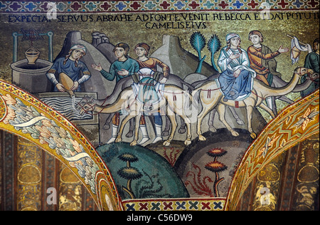 Mosaic inside the Capella Palatina in the Palazzo dei Normanni in Palermo Stock Photo
