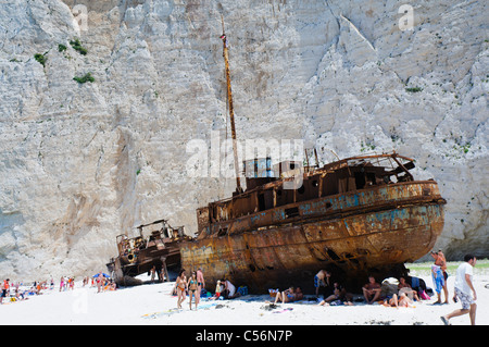 MV Panagiotis at Navagio (Shipwreck) Bay, Zakynthos Stock Photo