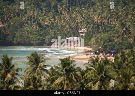 view to the beach in Mirissa from above, Sri Lanka Stock Photo