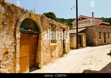 Derelict house in a small Greek mountain village Stock Photo