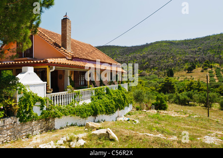 Greek house in a small mountain village Stock Photo