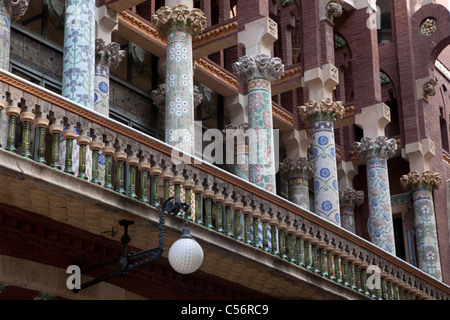 Detail on the Main Facade of the Palau de la Musica Catalana by Luis Domenech i Montaner, Barcelona, Catalonia, Spain Stock Photo
