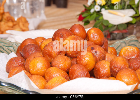 Rasgulla is a very popular cheese based, syrupy sweet dish originally from the Indian state of Orissa. Stock Photo