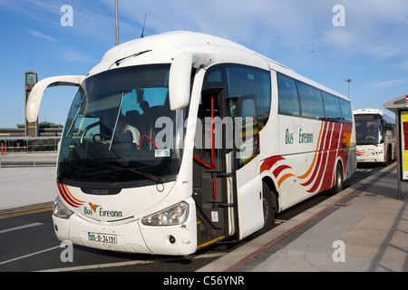 bus eireann irish coach bus at terminal stop dublin airport republic of ireland europe Stock Photo