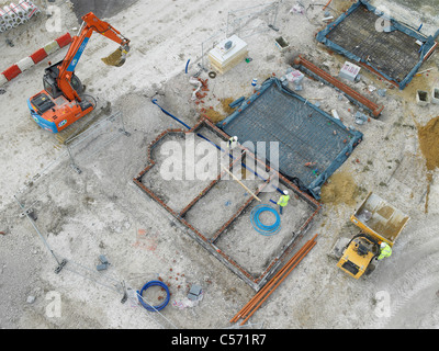 Aerial view of construction site Stock Photo