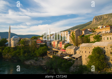 Views from Stari Most the old bridge Mostar city Bosnia and Herzegovina Europe Stock Photo