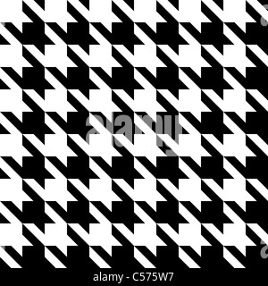 Black and white seamless houndstooth pattern or texture. Stock Photo