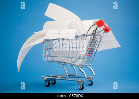 Receipts in shopping cart