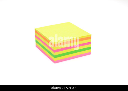 a square notepad in different colors Stock Photo