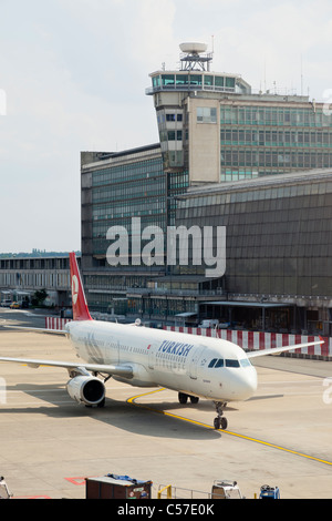 Airbus A321, reg TC-JRK, belonging to Turkish Airlines, at Brussels International Airport Stock Photo