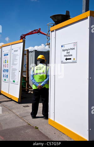 Man in Hard Hat & Hi-vis Vest Stock Photo