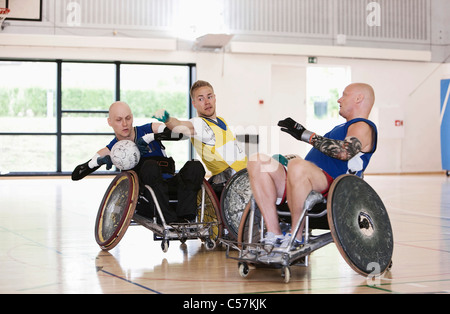 Para rugby players playing rugby Stock Photo