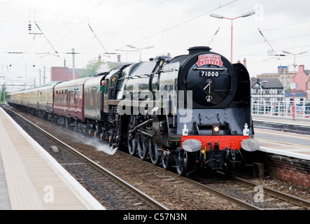 Duke of Gloucester hauling a steam special through Wigan North Western station Stock Photo