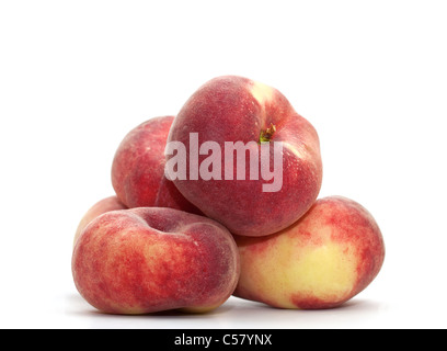 mountain peaches on a white background Stock Photo - Alamy