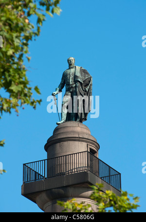 Column and statue commemorating Frederick Duke of York 1763 1827, Carlton House Terrace, The Mall, London, England. Stock Photo