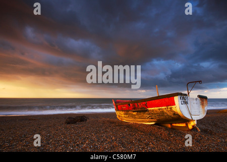 A storm heads inland at  on the Norfolk coast Stock Photo