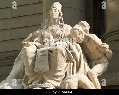 Asia Statue, Four Continents, Alexander Hamilton U.S. Custom House, NYC Stock Photo