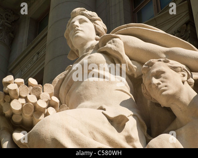 America Statue, Four Continents, Alexander Hamilton U.S. Custom House, NYC Stock Photo