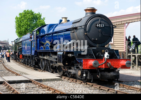 The newly restored steam locomotive  “King Edward II” at the Didcot Railway Centre, UK Stock Photo