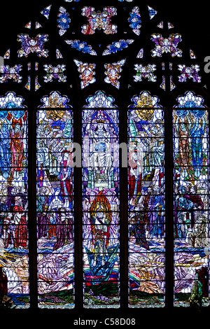 Stained glass window. St Thomas Church, Winchelsea, East Sussex, UK, England Stock Photo