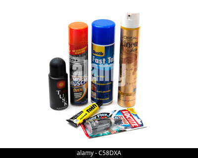 Various Household Products That are Sometimes Used As Inhalants Stock Photo