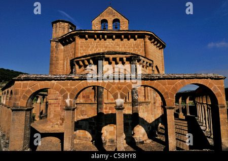 Spain, St. James Way: Romanesque church Santa Maria de Eunate in Navarra Stock Photo