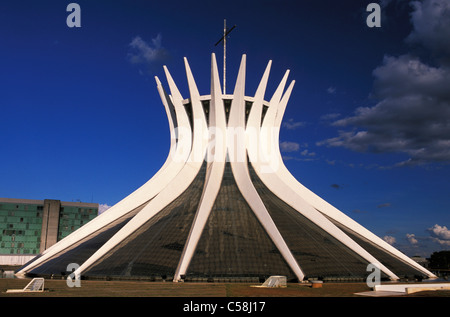 Cathedral, Brasilia, Brazil, South America, roof, architecture Stock Photo