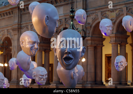 The 'Hanging Heads' exhibit at Kelvingrove Art Gallery and Museum Stock Photo