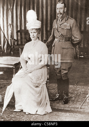 Silver Wedding portrait of King George V and Queen Mary in 1918. Stock Photo