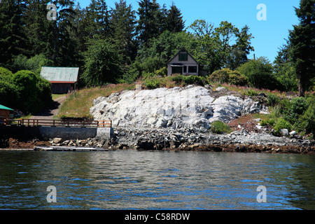 White rocks at Bamfield BC Vancouver Island south Canada Stock Photo