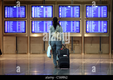 Passengers in the departure lounge of the Frankfurt airport Stock Photo