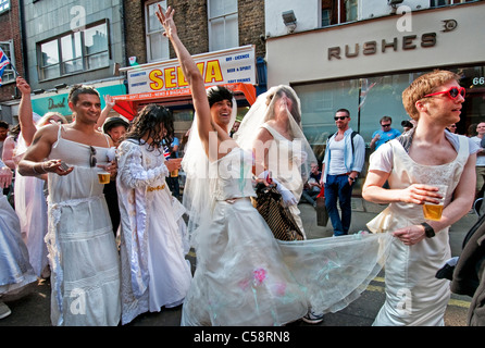 Celebrations in Soho for the Royal Wedding of William and Kate Stock Photo