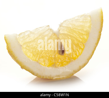 Lemon slice isolated on white background, fresh citrus fruit design ...