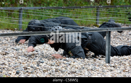 Training area of German police SWAT teams. Hostage rescue units and other police special forces exercise center. Germany. Stock Photo