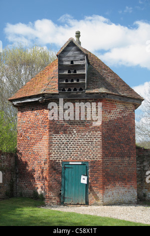 Dovecote (pigeon loft) in the walled Jacobean garden in the grounds of Basing House, Old Basing, Hampshire, UK. Stock Photo