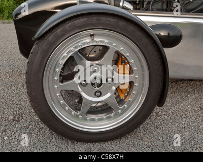 Image Wheels Ltd split rim wheel on a Dax Rush kit  car with a Sierra Cosworth Turbo engine Stock Photo