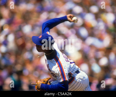 New York Mets pitcher Dwight Gooden, left, grabs teammate Roger McDowell  from behind as they clown around during spring training at Port St. Lucie,  Wednesday, Feb. 24, 1988. (AP Photo/Richard Drew Stock