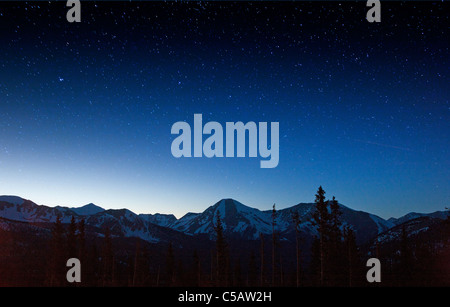 Star filled sky from Monarch Pass, Sawatch Range, Chaffee County, Colorado, USA. Stock Photo