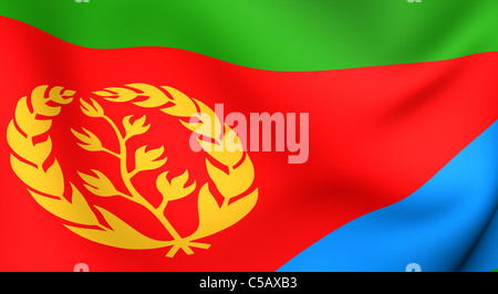 Flag of Eritrea. Close up. Front view. Stock Photo