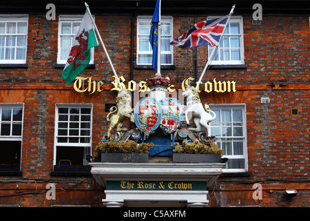 Facade of Rose & Crown public house, Tonbridge, Kent, England Stock Photo