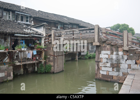 Ancient building near the river in Wuzhen town, Zhejiang province, China Stock Photo