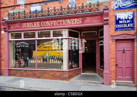 Sweet shop on the High Street in The Town, Beamish Open Air Museum, County Durham, North East England, UK Stock Photo