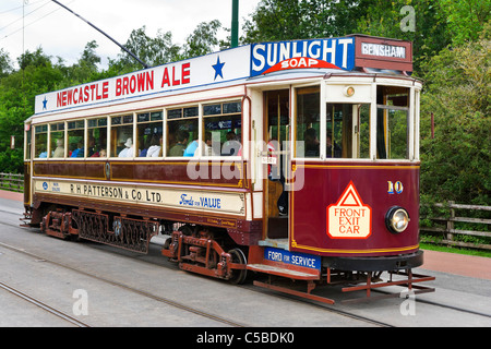 Old tram at Beamish Open Air Museum, County Durham, North East England, UK Stock Photo